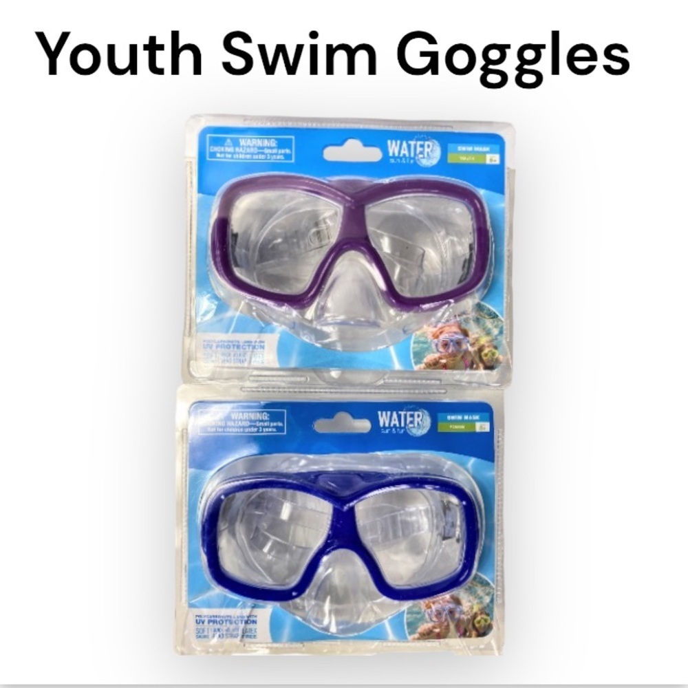 NWT Water Sun & Fun Youth 8+ Swim Mask Blue or Purple